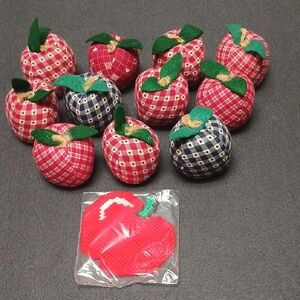 Lot Of 11 Apple Pin Cushions